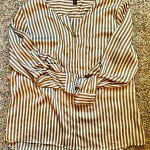 Gold stripped button down top - Women’s large